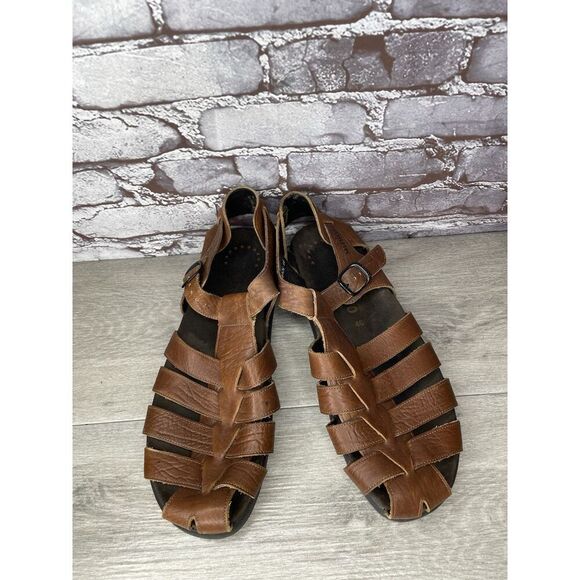 MEPHISTO 4x Shock Brown Leather Fisherman Casual Strap Sandals Men’s 46EU/13M US main image 12